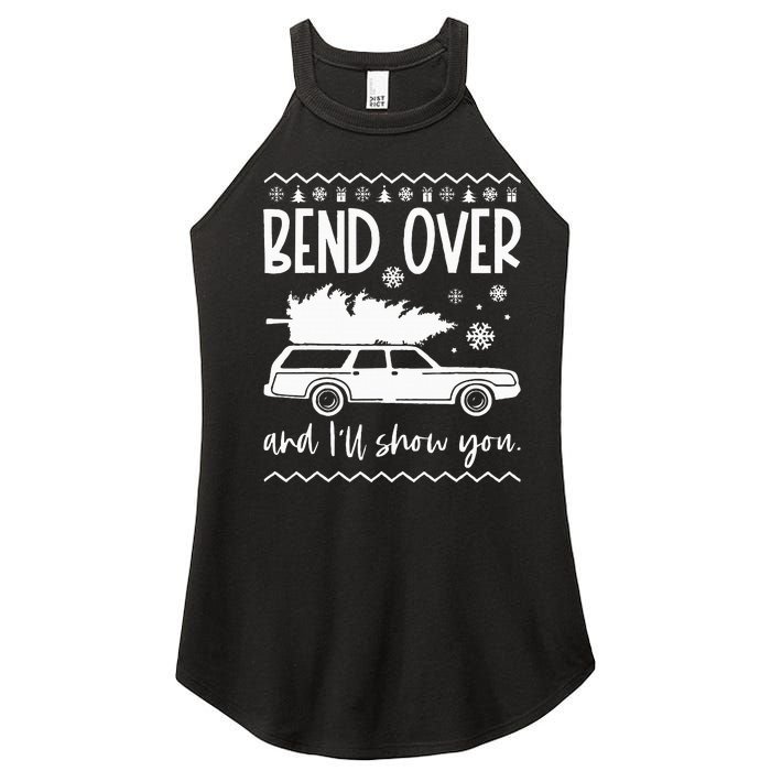 Bend Over And I'll Show You Christmas Couples Matching Women's Perfect Tri Rocker Tank