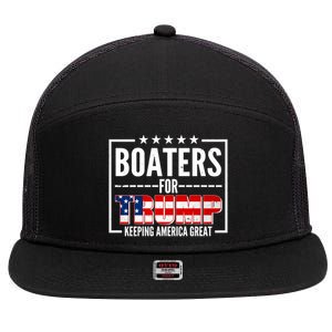 Boaters For Trump Keeping American Great 7 Panel Mesh Trucker Snapback Hat