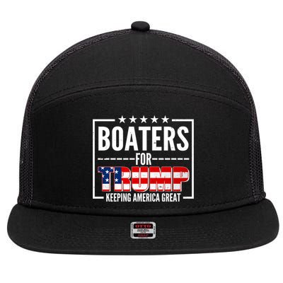 Boaters For Trump Keeping American Great 7 Panel Mesh Trucker Snapback Hat