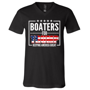 Boaters For Trump Keeping American Great V-Neck T-Shirt