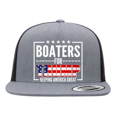 Boaters For Trump Keeping American Great Flat Bill Trucker Hat