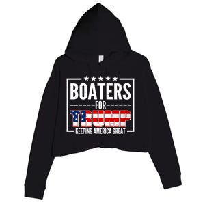 Boaters For Trump Keeping American Great Crop Fleece Hoodie