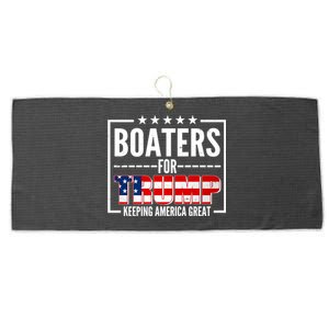 Boaters For Trump Keeping American Great Large Microfiber Waffle Golf Towel