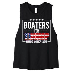 Boaters For Trump Keeping American Great Women's Racerback Cropped Tank