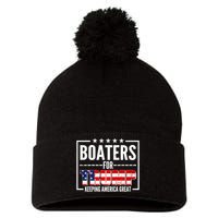 Boaters For Trump Keeping American Great Pom Pom 12in Knit Beanie