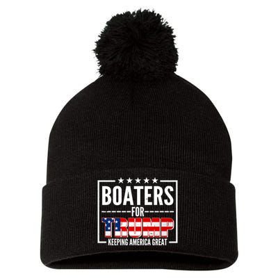 Boaters For Trump Keeping American Great Pom Pom 12in Knit Beanie