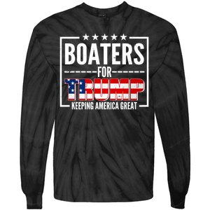 Boaters For Trump Keeping American Great Tie-Dye Long Sleeve Shirt