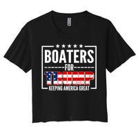 Boaters For Trump Keeping American Great Women's Crop Top Tee