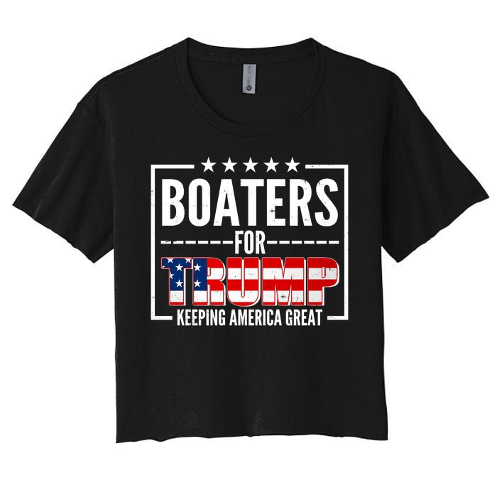 Boaters For Trump Keeping American Great Women's Crop Top Tee