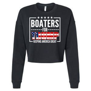 Boaters For Trump Keeping American Great Cropped Pullover Crew