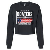 Boaters For Trump Keeping American Great Cropped Pullover Crew