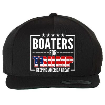 Boaters For Trump Keeping American Great Wool Snapback Cap