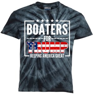 Boaters For Trump Keeping American Great Kids Tie-Dye T-Shirt