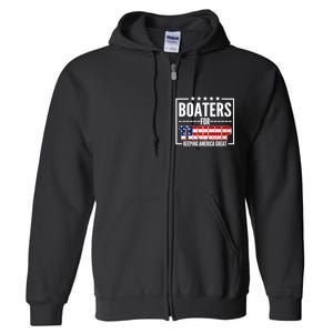 Boaters For Trump Keeping American Great Full Zip Hoodie