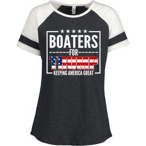 Boaters For Trump Keeping American Great Enza Ladies Jersey Colorblock Tee