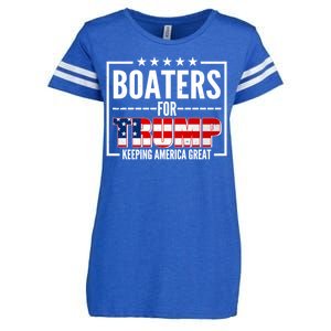 Boaters For Trump Keeping American Great Enza Ladies Jersey Football T-Shirt