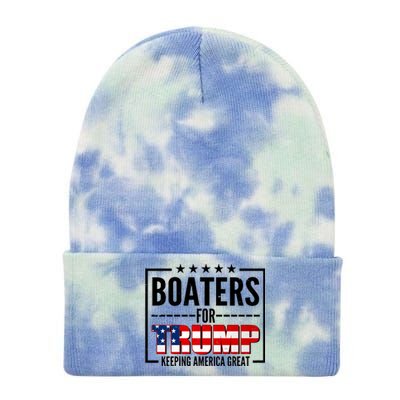 Boaters For Trump Keeping American Great Tie Dye 12in Knit Beanie