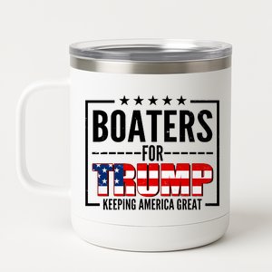 Boaters For Trump Keeping American Great 12 oz Stainless Steel Tumbler Cup