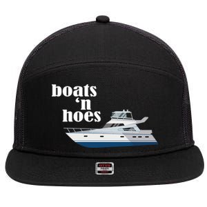 Boats N Hoes Funny Boating 7 Panel Mesh Trucker Snapback Hat