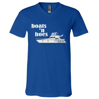 Boats N Hoes Funny Boating V-Neck T-Shirt