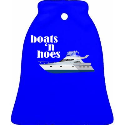 Boats N Hoes Funny Boating Ceramic Bell Ornament