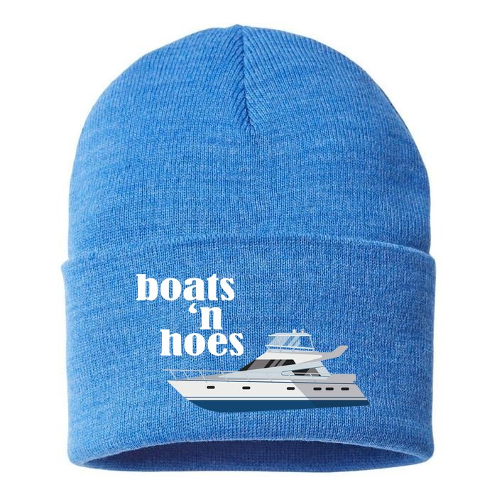 Boats N Hoes Funny Boating Sustainable Knit Beanie