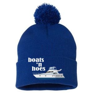 Boats N Hoes Funny Boating Pom Pom 12in Knit Beanie