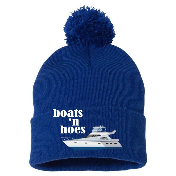 Boats N Hoes Funny Boating Pom Pom 12in Knit Beanie