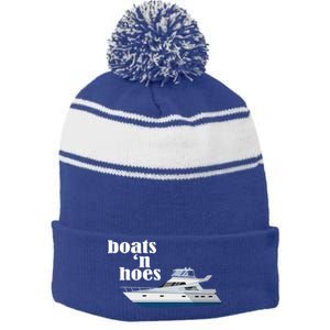 Boats N Hoes Funny Boating Stripe Pom Pom Beanie