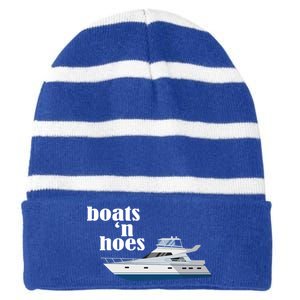 Boats N Hoes Funny Boating Striped Beanie with Solid Band