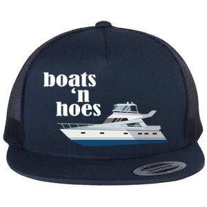 Boats N Hoes Funny Boating Flat Bill Trucker Hat