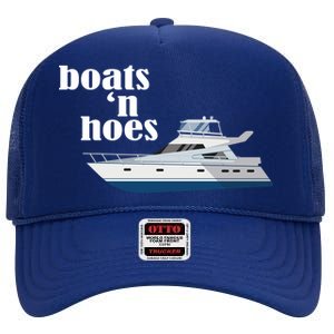 Boats N Hoes Funny Boating High Crown Mesh Back Trucker Hat