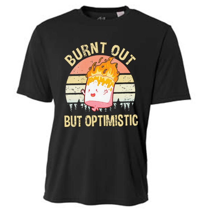 Burnt Out But Optimistic Retro Vintage Sunset Cooling Performance Crew T-Shirt