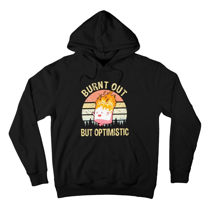 Burnt Out But Optimistic Retro Vintage Sunset Hoodie