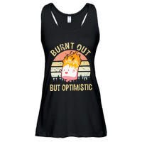 Burnt Out But Optimistic Retro Vintage Sunset Ladies Essential Flowy Tank