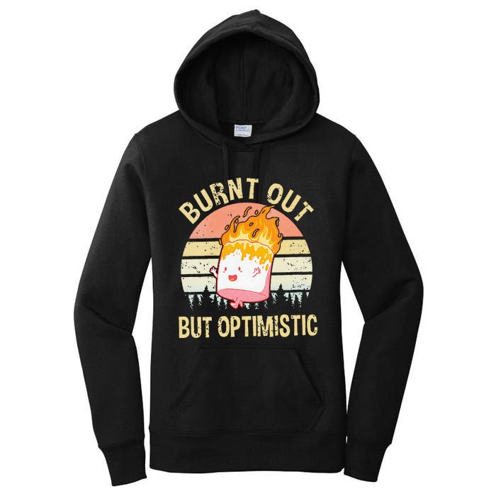 Burnt Out But Optimistic Retro Vintage Sunset Women's Pullover Hoodie