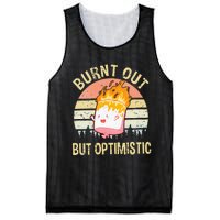 Burnt Out But Optimistic Retro Vintage Sunset Mesh Reversible Basketball Jersey Tank