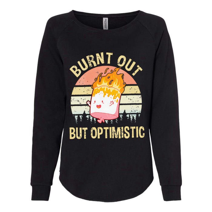 Burnt Out But Optimistic Retro Vintage Sunset Womens California Wash Sweatshirt