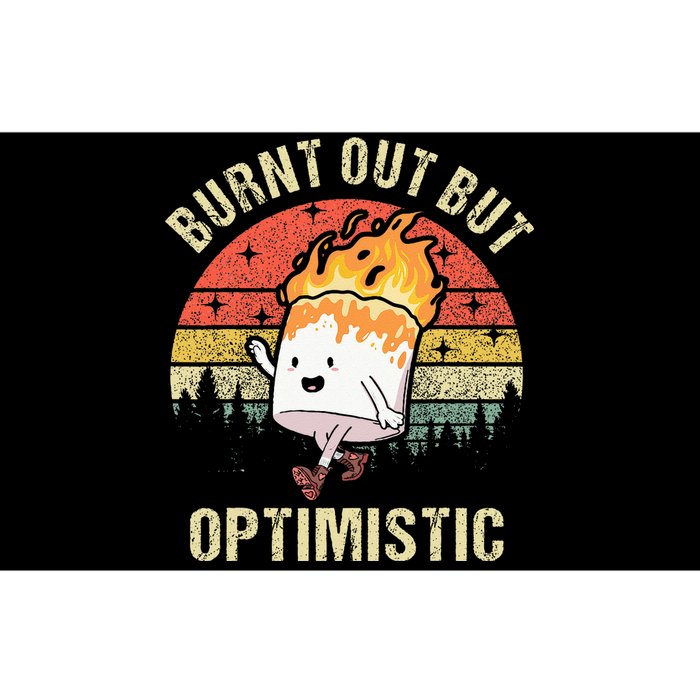 Burnt Out But Optimistic Funny Marshmallow For Camping Retro Bumper Sticker