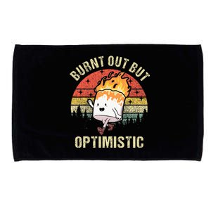 Burnt Out But Optimistic Funny Marshmallow For Camping Retro Microfiber Hand Towel