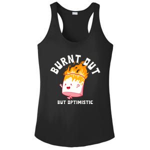 Burnt Out But Optimistics Funny Saying Humor Quote Ladies PosiCharge Competitor Racerback Tank