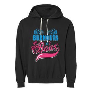 Burnouts Or Bows Gender Reveal Baby Party Announcement Garment-Dyed Fleece Hoodie