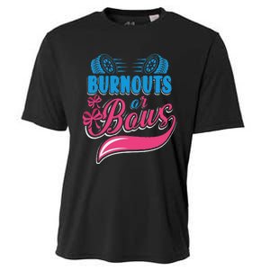 Burnouts Or Bows Gender Reveal Baby Party Announcement Cooling Performance Crew T-Shirt