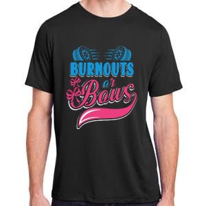 Burnouts Or Bows Gender Reveal Baby Party Announcement Adult ChromaSoft Performance T-Shirt