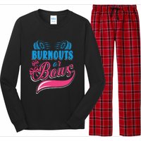 Burnouts Or Bows Gender Reveal Baby Party Announcement Long Sleeve Pajama Set