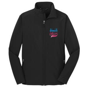 Burnouts Or Bows Gender Reveal Baby Party Announcement Core Soft Shell Jacket