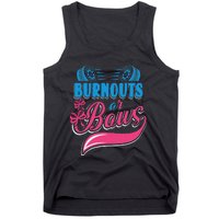 Burnouts Or Bows Gender Reveal Baby Party Announcement Tank Top