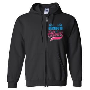 Burnouts Or Bows Gender Reveal Baby Party Announcement Full Zip Hoodie