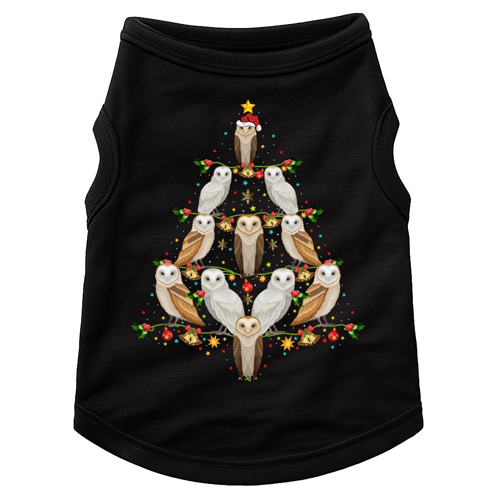 Barn Owl Bird Christmas Tree Gift Funny Christmas Barn Owl Gift Doggie Tank