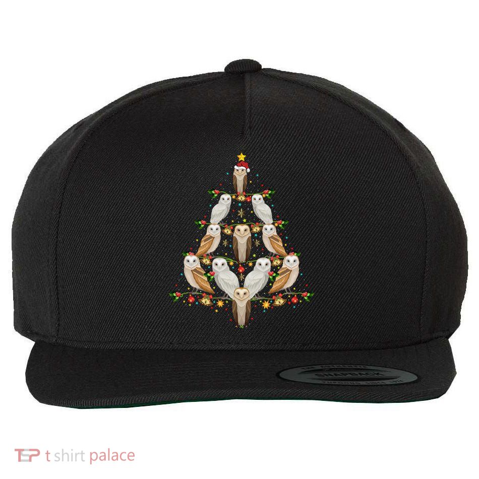 Barn Owl Bird Christmas Tree Gift Funny Christmas Barn Owl Gift Wool Snapback Cap